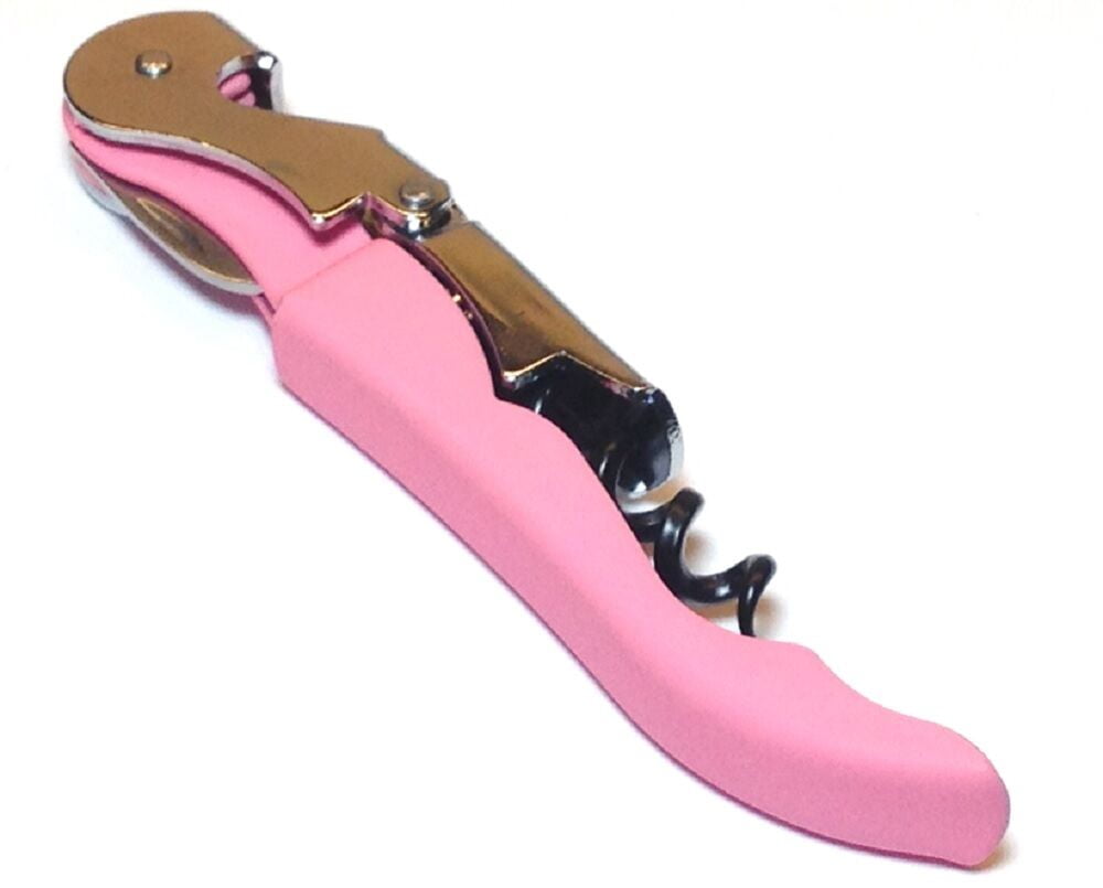 Pink Soft Velvet Touch Waiters Double Hinge Corkscrew Wine Key Bottle Opener by Tipsy