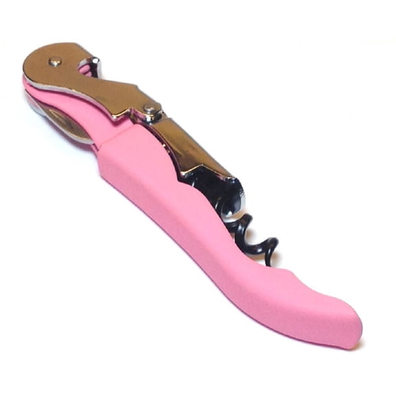Pink Soft Velvet Touch Waiters Double Hinge Corkscrew Wine Key Bottle Opener by Tipsy