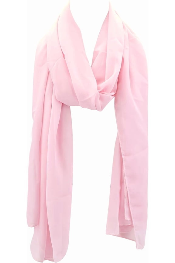 Pink Soild Shawl Chiffon Sheer Shawls and Wraps Womens Polyester Elegant Soft Silky Lightweight Long Mesh Scarf Bulk for Women Evening Dresses Bridal Wedding Party Gown Cover up Accessories