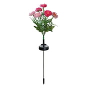 Pink Solar Powered Snow Lotus Flower Garden Stake Light, Outdoor Decorative Pathway Lawn Lamp for Yard Patio