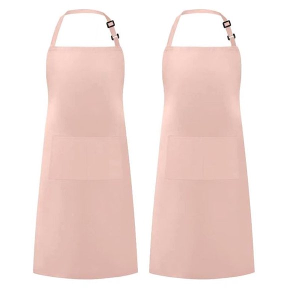 KSMOVIN Pink Chef Apron with Adjustable Neck Strap for Cooking