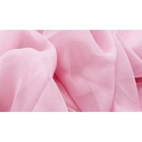 Pink Solid Chiffon Fabric Polyester Dress Sheer 58'' Wide By The Yard