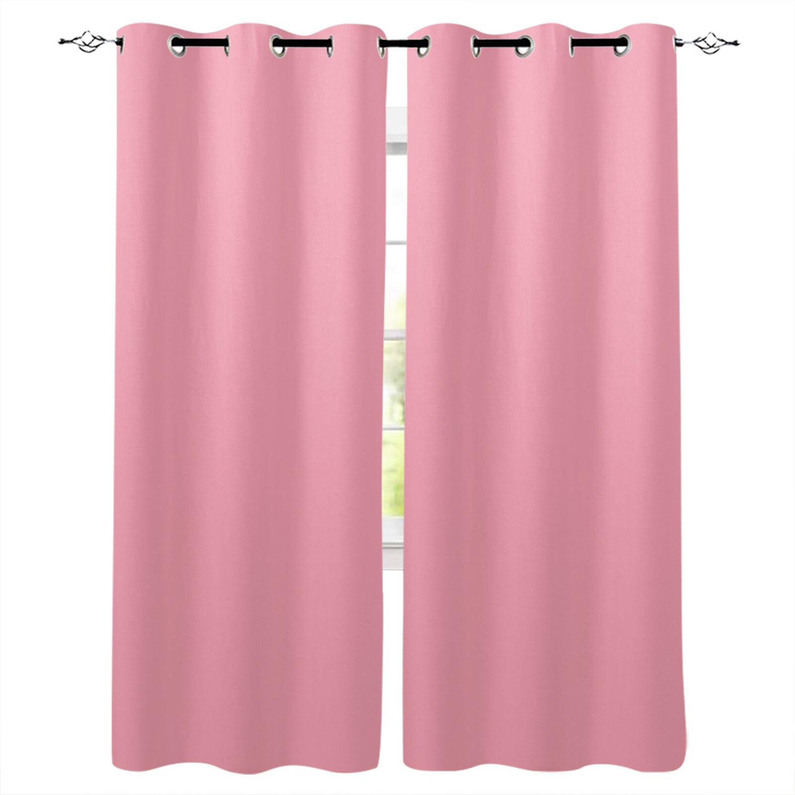 Pink Solid Color Curtains for Living Room Kids Bedroom Blinds Windows Curtain Balcony Doorway