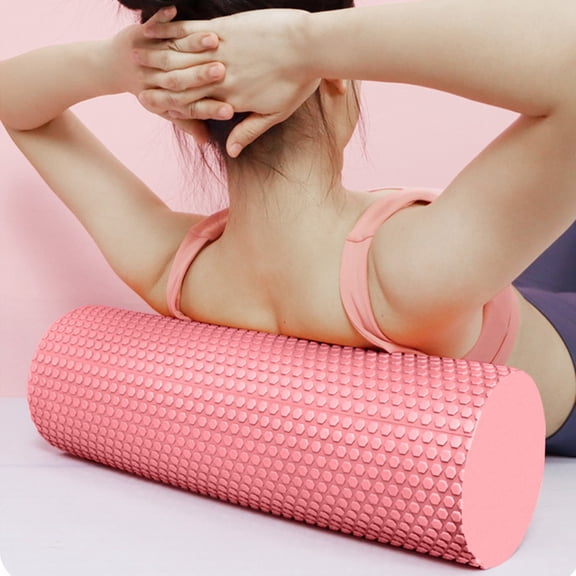 Pink Solid EVA Foam Yoga Column, Multi-Purpose Massage Roller, Muscle Relief, Barre Workout Equipment, High-Density Foam Stick, Lightweight & Durable, Gym, Yoga Studio, Post-Workout Recovery, 1pc
