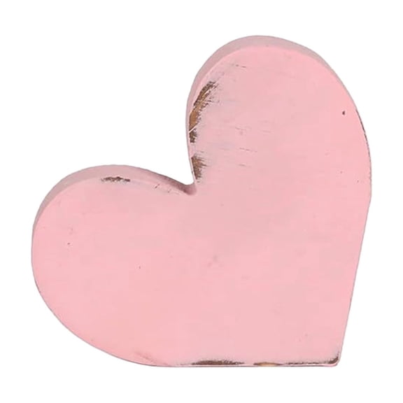 Pink Solid Wood Distressed Hearts Tiered Tray Decor Primitive Farmhouse Style Valentine'S Day Anniversary Tabletop Decoration Stands On Its Own Handmade Rustic Home Accent