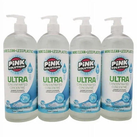 Pink Solution Concentrated Unscented Liquid Laundry Gel - 33.8 oz., 4 Bottles per Case