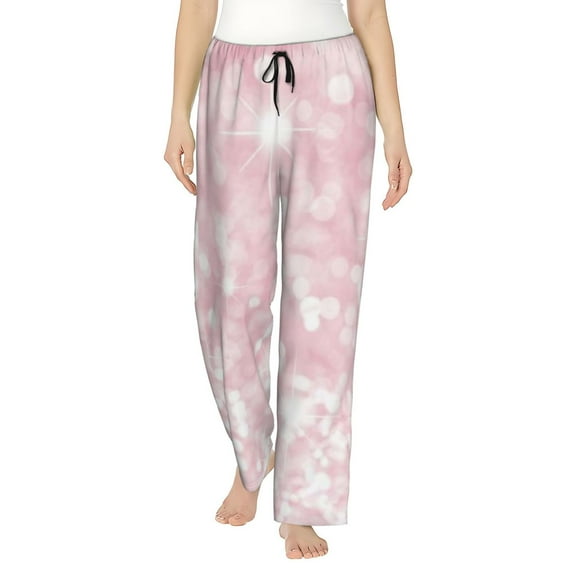 Pink Sparkle Women's Comfy Pajama Pants With Pockets,Soft Stretch Drawstring Lounge Pants, Soft Casual Wide Leg Pjs Sleep Bottoms 3x-Large