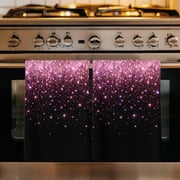Pink Sparkles Kitchen Towels Set of 1, Black Gradient Glitter Modern Simple Absorbent Dish Towels for Kitchen, Microfiber Hand Towel, Quick Drying Tea Towel for Cleaning Decorative Dishcloths