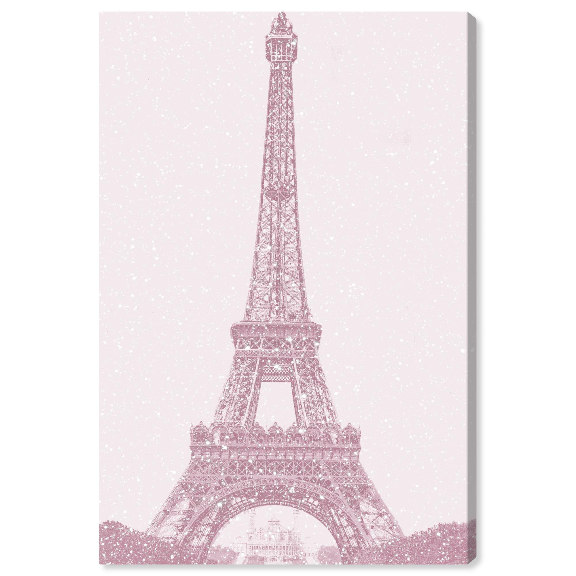 Pink Sparkling Floral Paris Canvas Art Print, 15" x 10"
