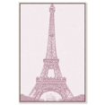 thumbnail image 1 of Pink Sparkling Floral Paris Canvas Paris Art Prints by Art Remedy, Silver Frame, 24" x 36", 1 of 7