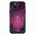 thumbnail image 1 of Pink Spider Web Gothic Phone Case for iPhone 16/15/14/13/12/11 Pro, Pro Max, Mini, Plus – Halloween Horror Phone Cover, 1 of 6