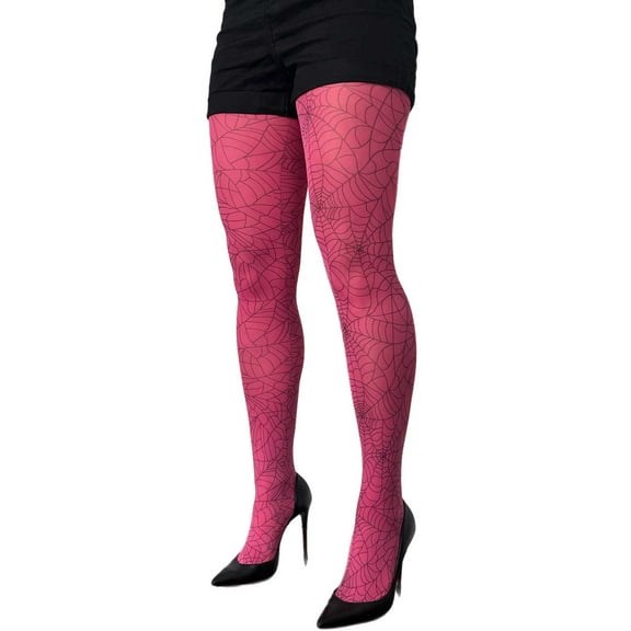 Pink Spider Web Tights for Halloween