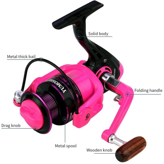 Pink Spinning Fishing Reel 2000-7000 Fishing Reel Saltwater Aluminum Alloy Spool Fishing Summer Gear
