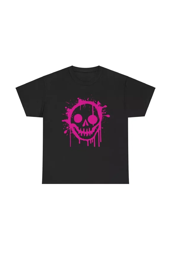 Pink Splatter Skull T-Shirt