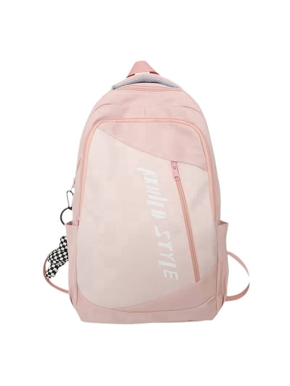 Pink Sport Backpack Large Spacious Bookbag,Cute Rucksack Multiple Compartments Casual Bag