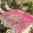 thumbnail image 1 of Pink Spring Easter Outdoor Rug for Patio/Deck/Porch, Non-Slip Large Area Rug 3 x 5 Ft, Bunny Eggs Floral Botanical Indoor Outdoor Rugs Washable Area Rugs, Reversible Camping Rug Carpet Runner, 1 of 8