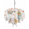 thumbnail image 1 of Pink Spring Easter Outdoor Tablecloth - 60 Inch Round Dining Table Cover, Bunny Carrots Eggs Floral Botanical Waterproof Outdoor Table Cloth with Umbrella Hole & Zipper for Picnic/Patio/Party, 1 of 7