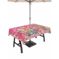 thumbnail image 1 of Pink Spring Easter Outdoor Tablecloth - 60x84 Inch Rectangle Dining Table Cover, Bunny Eggs Floral Botanical Waterproof Outdoor Table Cloth with Umbrella Hole & Zipper for Picnic/Patio/Party, 1 of 7