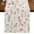 thumbnail image 1 of Pink Spring Floral 70 Inch Table Runner, Flowers Elegant Pastoral Rustic Farmhouse Dresser Scarf Cotton & Linen Tablerunner for Dining/Kitchen Island/Holiday Party Décor 13" x 70", 1 of 9