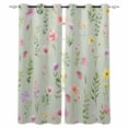 thumbnail image 1 of Pink Spring Floral Blackout Curtains for Bedroom Living Room Darkening Curtains 84 Inch Length 2 Panels Set Farmhouse Flowers Sage Green Leaves Window Curtain Window Treatment Grommet Drapes 42"x84", 1 of 9