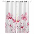 thumbnail image 1 of Pink Spring Floral Blackout Curtains for Bedroom/Living Room, Thermal Insulated Kitchen Curtains, Watercolor Botanical Summer Flower Grommet Darkening Window Treatment Drapes 52"x84"x2, 1 of 8