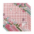 thumbnail image 1 of Pink Spring Floral Cloth Napkins, Watercolor Flowers Butterfly Checkered Washable and Reusable Dinner Napkins Set of 4, Table Napkin for Kitchen Party Birthday Wedding Hotel Housewarming 20"x20", 1 of 9