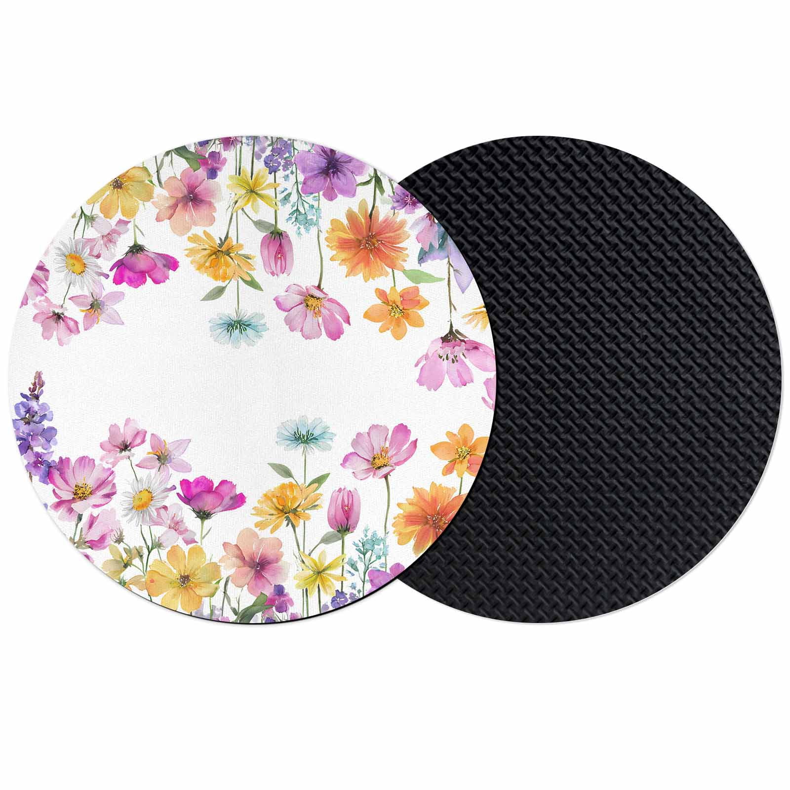 Pink Coaster Set Pink Spring Floral Coasters Set of 2, Absorbent Coasters for Drinks ...