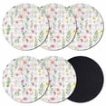 thumbnail image 1 of Pink Spring Floral Coasters Set of 6, Absorbent Coasters for Drinks, Flowers Botanical Elegant Grey Checkered Coaster for Desk Coffee Table Protection, Home Decor House Warming Gifts 4", 1 of 8