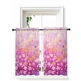 thumbnail image 1 of Pink Spring Floral Curtains 45 Inch Length, Sheer Curtains for Bedroom Living Room Window Modern Oil Painted Daisy Botanical Rod Pocket Drapes Kitchen Curtains Small Half Window 42"x45" 2 Panels, 1 of 6
