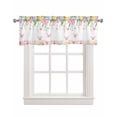 thumbnail image 1 of Pink Spring Floral Easter Kitchen Valances for Windows Farmhouse Linen Window Valance Curtain for Living Room Window Treatment Farmhouse Tulip Flower Valance Rod Pocket Topper Drape, 60 x 18 Inch, 1 of 6