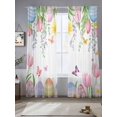 thumbnail image 1 of Pink Spring Floral Easter Sheer Curtains for Living Room Bedroom Elegant Tulip Flowers Sheer Curtains 96 Inch Long 2 Panels Set Light Filtering Curtain Window Treatments Drapes for Dining Room, 1 of 6