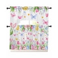 thumbnail image 1 of Pink Spring Floral Easter Swag Curtains for Living Room/Bedroom Windows, Pastoral Tulip Flower Kitchen Curtains and Valances Set 36 Inch Length, Light Filtering Swags Valance Curtain Panels, 1 of 5
