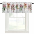 thumbnail image 1 of Pink Spring Floral Farmhouse Short Window Curtain Valances, Wooden Elegant Farmhouse Botanical Rod Pocket Kitchen Valances for Living Room Bedroom Bathroom Cafe 60" x 18", 1 of 8