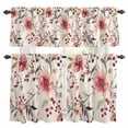 thumbnail image 1 of Pink Spring Floral Kitchen Curtains Sets for Windows 24 Inch Length, Retro Summer Flower Farmhouse Rod Pocket Window Treatments Tier Curtains and Valances Set for Bedroom/Bathroom, 1 of 8