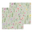 thumbnail image 1 of Pink Spring Floral Kitchen Dish Towels for Drying Dishes Set of 2, Farmhouse Flowers Sage Green Leaves Waffle Weave Microfiber Hand Tea Bathroom Towels Quick Dry & Absorbent Towel 12x12, 1 of 7