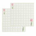 thumbnail image 1 of Pink Spring Floral Kitchen Dish Towels for Drying Dishes Set of 2, Tulip Yellow Plaid Summer Botanical Waffle Weave Microfiber Hand Tea Bathroom Towels Quick Dry & Absorbent Towel 12x12, 1 of 7