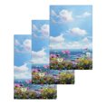 thumbnail image 1 of Pink Spring Floral Kitchen Dish Towels for Drying Dishes Set of 3, Modern Art Seaside Romantic Waffle Weave Microfiber Hand Tea Bathroom Towels Quick Dry & Absorbent Towel 15.7x23.6, 1 of 7