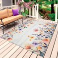 thumbnail image 1 of Pink Spring Floral Outdoor Rug 4x6 Ft, Non Slip Washable Area Rug, Elegant Flowers Farmhouse Botanical Wooden Patio Rugs Carpet Runner, Large Floor Mat for Indoor/Outdoor Deck Porch Camping, 1 of 8