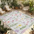 thumbnail image 1 of Pink Spring Floral Outdoor Rug for Patio/Deck/Porch, Non-Slip Large Area Rug 3 x 5 Ft, Flowers Botanical Elegant Wooden Indoor Outdoor Rugs Washable Area Rugs, Reversible Camping Rug Carpet Runner, 1 of 8