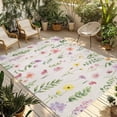 thumbnail image 1 of Pink Spring Floral Outdoor Rug for Patio/Deck/Porch, Non-Slip Large Area Rug 4 x 6 Ft, Flowers Elegant Pastoral Rustic Indoor Outdoor Rugs Washable Area Rugs, Reversible Camping Rug Carpet Runner, 1 of 8