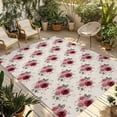 thumbnail image 1 of Pink Spring Floral Outdoor Rug for Patio/Deck/Porch, Non-Slip Large Area Rug 5 x 8 Ft, Farmhouse Flowers Modern Art Indoor Outdoor Rugs Washable Area Rugs, Reversible Camping Rug Carpet Runner, 1 of 8