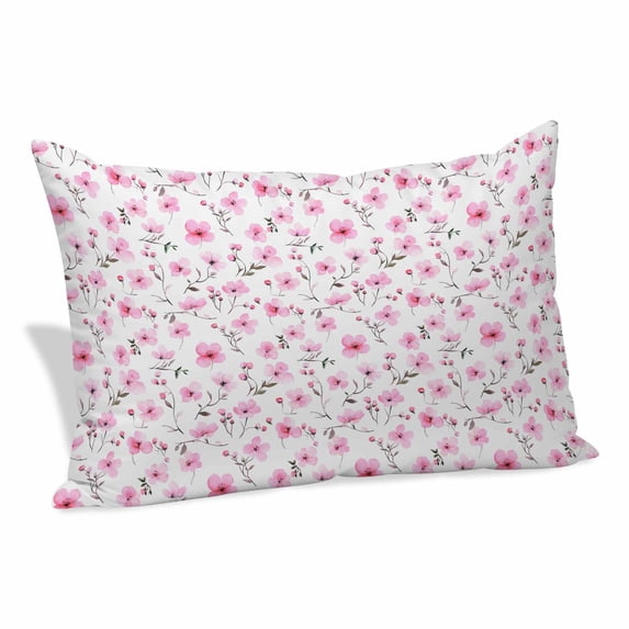 Pink Spring Floral Pillow Covers 12"x20", Summer Botanical Elegant Soft Brushed Microfiber Breathable Throw Pillow Covers, Decorative Pillowcase with Zipper for Couch Sofa Bedroom Living Room