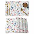 thumbnail image 1 of Pink Spring Floral Placemats Set of 4, Elegant Pastoral Flowers Butterfly Placemats for Dining Table, Place Mats for Kitchen Tabletop, Waterproof Wipeable Dining Table Mats Set, 1 of 9