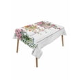 thumbnail image 1 of Pink Spring Floral Rectangle Tablecloth, Wooden Elegant Farmhouse Botanical Waterproof & StainResistant Tablecloth, Washable Oil-proof Table Cover for Dining/Party/Wedding/Camping/Buffet 60x102 In, 1 of 9