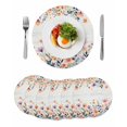 thumbnail image 1 of Pink Spring Floral Round 15 Inch Placemats Set of 6, Elegant Flowers Farmhouse Botanical Wooden HeatResistant Non Slip Place Mats for Dining Table, Wipeable Kitchen Table Mats for Housewarming, 1 of 9