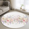 thumbnail image 1 of Pink Spring Floral Round Area Rug 4ft, Vintage Elegant Flowers Pastoral Washable Non-Slip Circle Rugs for Bedroom Living Room Kitchen, Soft Non Shedding Circle Carpet for Dining Room Dorm, 1 of 9