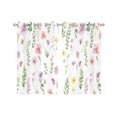 thumbnail image 1 of Pink Spring Floral Sheer Curtains 45 Inch Length 2 Panels Set for Living Room/Bedroom, Flowers Elegant Pastoral Leaves Kitchen Curtains Grommet Semi-Sheer Curtains Drapes Window Treatments 42"x45"x2, 1 of 7