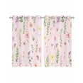 thumbnail image 1 of Pink Spring Floral Sheer Curtains 54 Inch Length 2 Panels Set for Living Room/Bedroom, Flowers Botanical Elegant Pastoral Kitchen Curtains Grommet Semi-Sheer Curtains Window Treatments 42"x54"x2, 1 of 7
