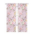 thumbnail image 1 of Pink Spring Floral Sheer Curtains 63 Inch Length 2 Panels Set for Living Room/Bedroom, Elegant Farmhouse Flowers Birds Watercolor Kitchen Curtains Grommet Curtains Window Treatments 42"x63"x2, 1 of 7
