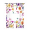 thumbnail image 1 of Pink Spring Floral Sheer Curtains 63 Inch Length 2 Panels Set for Living Room/Bedroom, Flowers Elegant Pastoral Watercolor Kitchen Curtains Grommet Semi-Sheer Curtains Window Treatments 42"x63"x2, 1 of 7